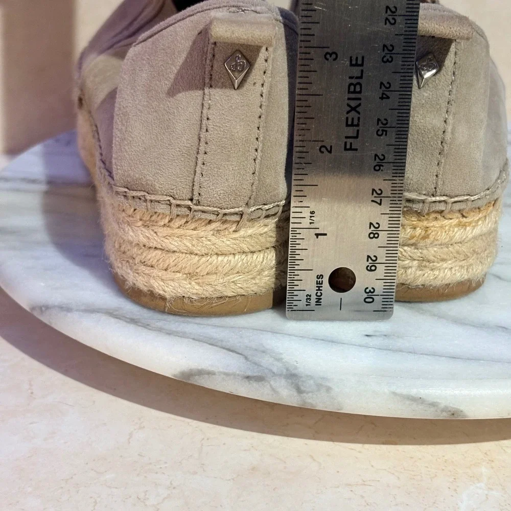 Sam Edelman Carrin Taupe Suede Platform Espadrille Slip On Shoes Womens 8M